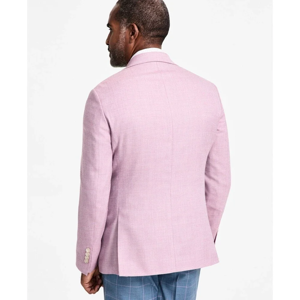 Tallia Wool-Linen Blend Slim Fit Sport Coat Men's 38R Lilac Button Closure L/S